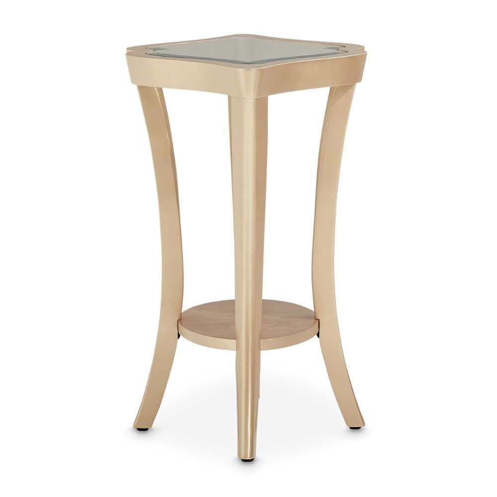 AICO by Michael Amini - Malibu Crest End Table with Glass Top - Chardonnay - N9007224-822 veiw 4