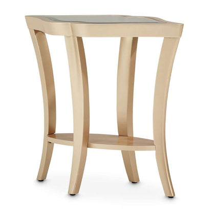 AICO by Michael Amini - Malibu Crest End Table with Glass Top - Chardonnay - N9007224-822 veiw 5