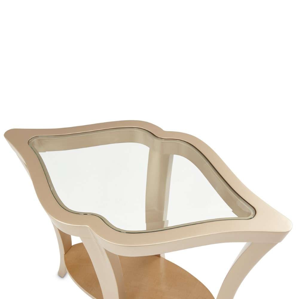 AICO by Michael Amini - Malibu Crest End Table with Glass Top - Chardonnay - N9007224-822 veiw 7