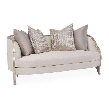 AICO by Michael Amini - Malibu Crest Loveseat - Cloud White/Chardonnay - N9007825-CLDWH-822 veiw 3