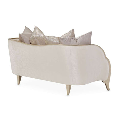 AICO by Michael Amini - Malibu Crest Loveseat - Cloud White/Chardonnay - N9007825-CLDWH-822 veiw 9