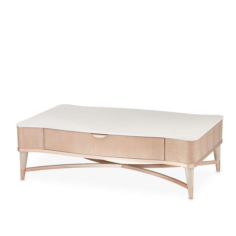 AICO by Michael Amini - Malibu Crest Rectangular Cocktail Table - Blush - N9007201-131 veiw 1