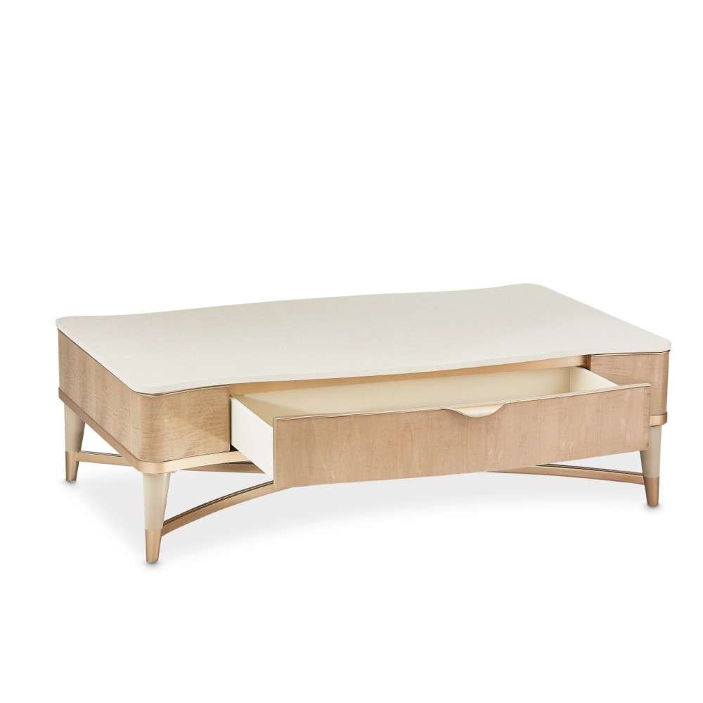 AICO by Michael Amini - Malibu Crest Rectangular Cocktail Table - Blush - N9007201-131 veiw 2