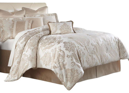 AICO by Michael Amini - Marbella 5-Piece Queen Comforter Set - Sand - BKS-MRBLA-QS05-SND veiw 1