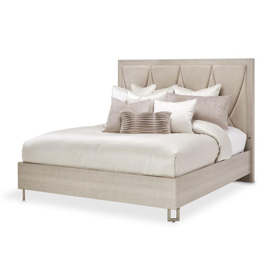 AICO by Michael Amini - Marin Cal. King Panel Bed - Greige - NKI-MRNCK-139 veiw 1