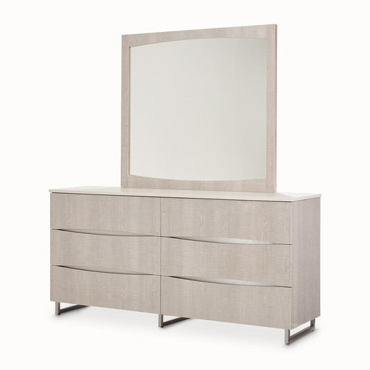 AICO by Michael Amini - Marin Dresser with Mirror Set - Greige - NKI-MRN50SA-260-139 veiw 1