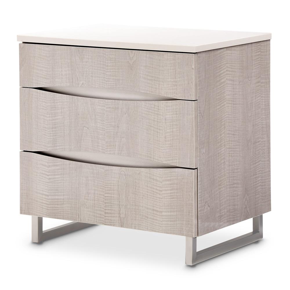 AICO by Michael Amini - Marin Nightstand - Greige - NKI-MRIN040-139 veiw 1