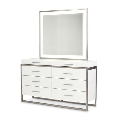 AICO by Michael Amini - Marquee Dresser with Mirror - Cloud White - KI-MRQE050-260-108 veiw 1