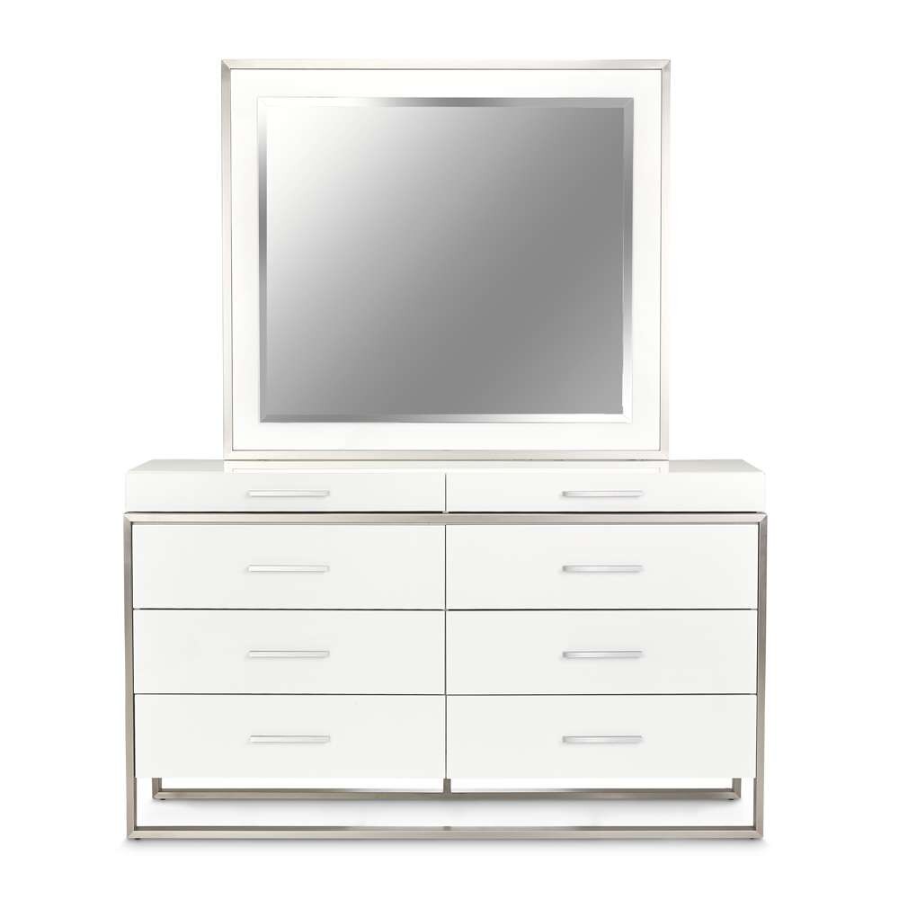 AICO by Michael Amini - Marquee Dresser with Mirror - Cloud White - KI-MRQE050-260-108 veiw 2