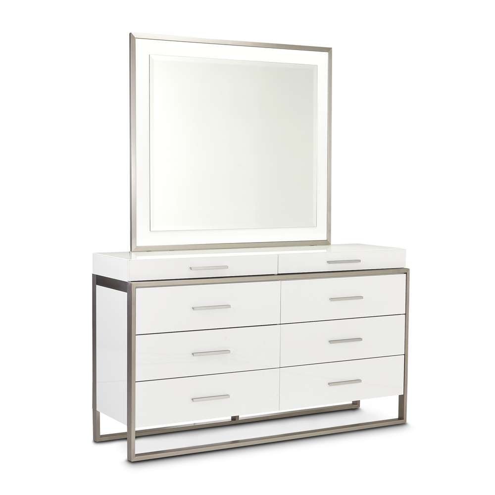 AICO by Michael Amini - Marquee Dresser with Mirror - Cloud White - KI-MRQE050-260-108 veiw 3