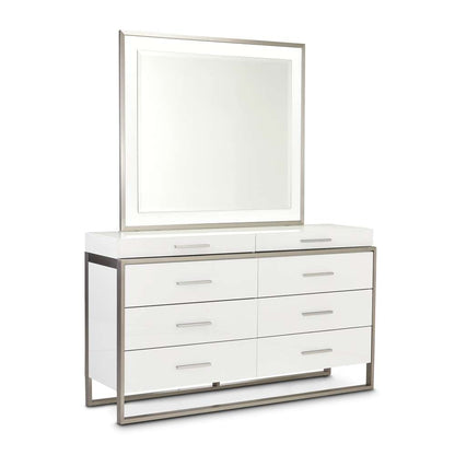 AICO by Michael Amini - Marquee Dresser with Mirror - Cloud White - KI-MRQE050-260-108 veiw 3