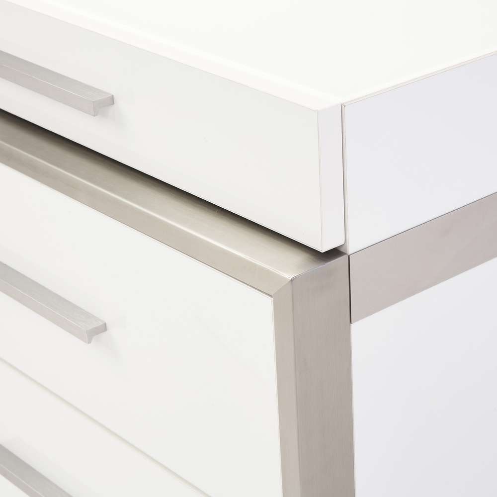 AICO by Michael Amini - Marquee Nightstand with LED Lights - Cloud White - KI-MRQE040-108 veiw 4