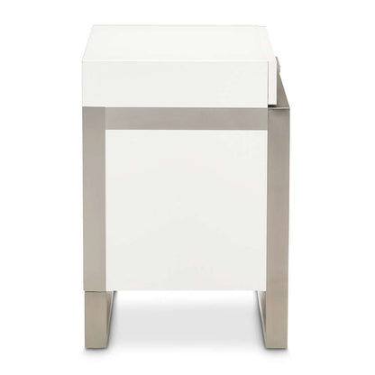 AICO by Michael Amini - Marquee Nightstand with LED Lights - Cloud White - KI-MRQE040-108 veiw 6