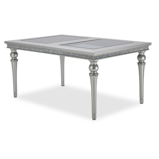 AICO by Michael Amini - Melrose Plaza 4 Leg Upholstered Dining Table in Dove - 9019000-118_CLOSEOUT veiw 1