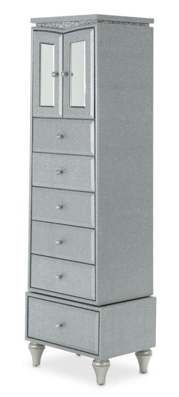 AICO by Michael Amini - Melrose Plaza Upholstered Swivel Lingerie Chest in Dove - 9019062-118_CLOSEOUT veiw 1