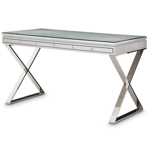 AICO by Michael Amini - Melrose Plaza Writing Desk in Dove - 9019277-217-118_CLOSEOUT veiw 1