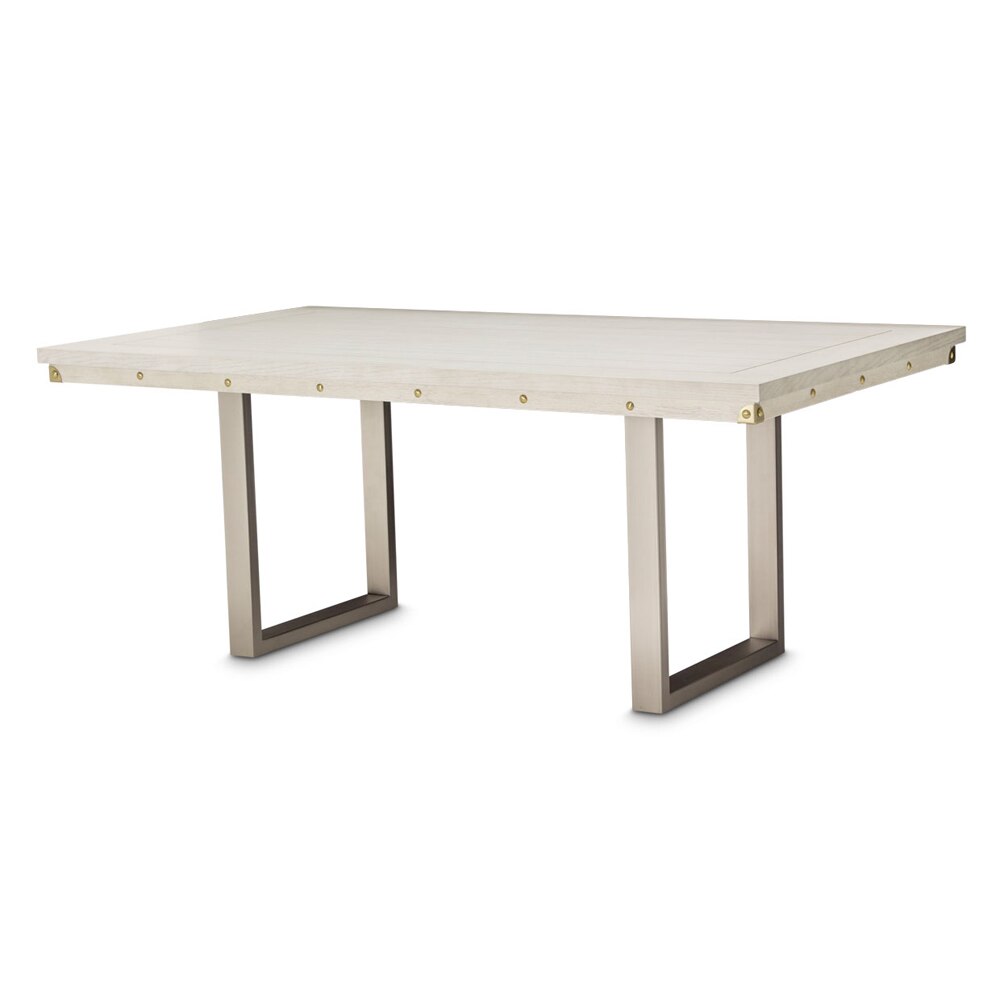 AICO by Michael Amini - Menlo Station Rectangular Dining Table in Eucalyptus & Brushed Silver - KI-MENP000-123 veiw 1