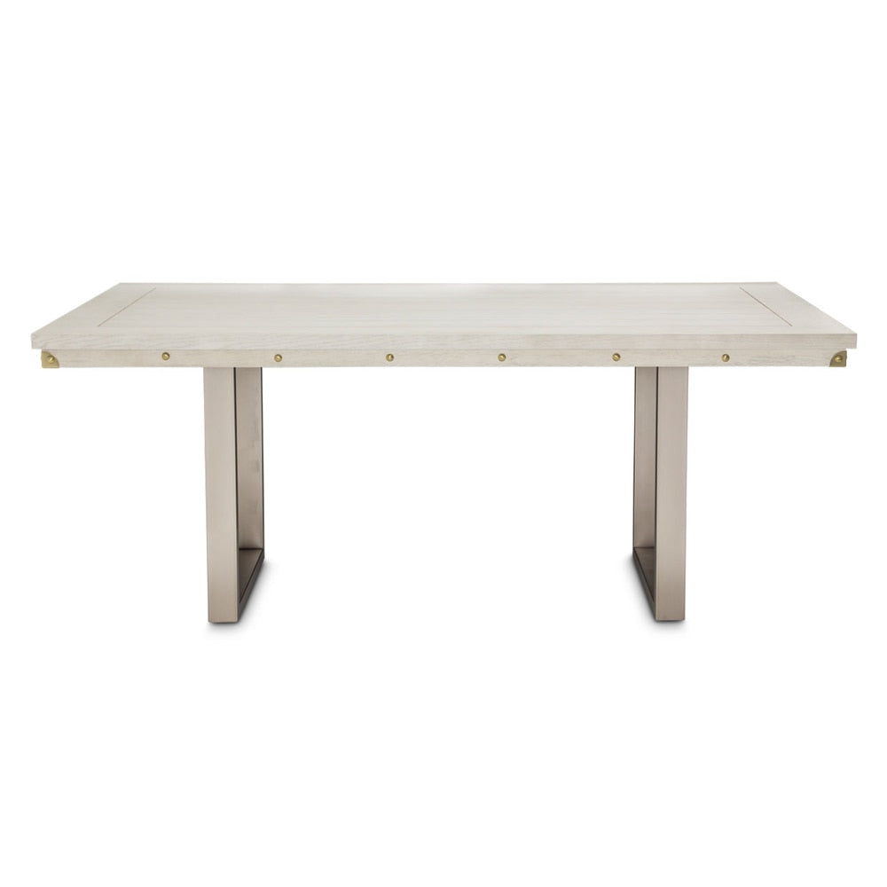 AICO by Michael Amini - Menlo Station Rectangular Dining Table in Eucalyptus & Brushed Silver - KI-MENP000-123 veiw 2