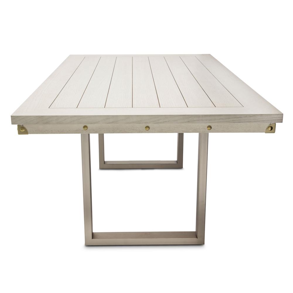 AICO by Michael Amini - Menlo Station Rectangular Dining Table in Eucalyptus & Brushed Silver - KI-MENP000-123 veiw 3