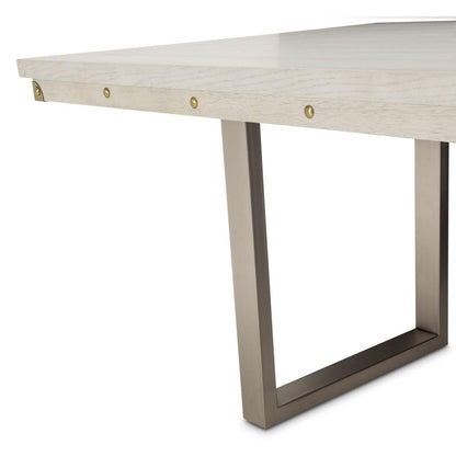 AICO by Michael Amini - Menlo Station Rectangular Dining Table in Eucalyptus & Brushed Silver - KI-MENP000-123 veiw 6