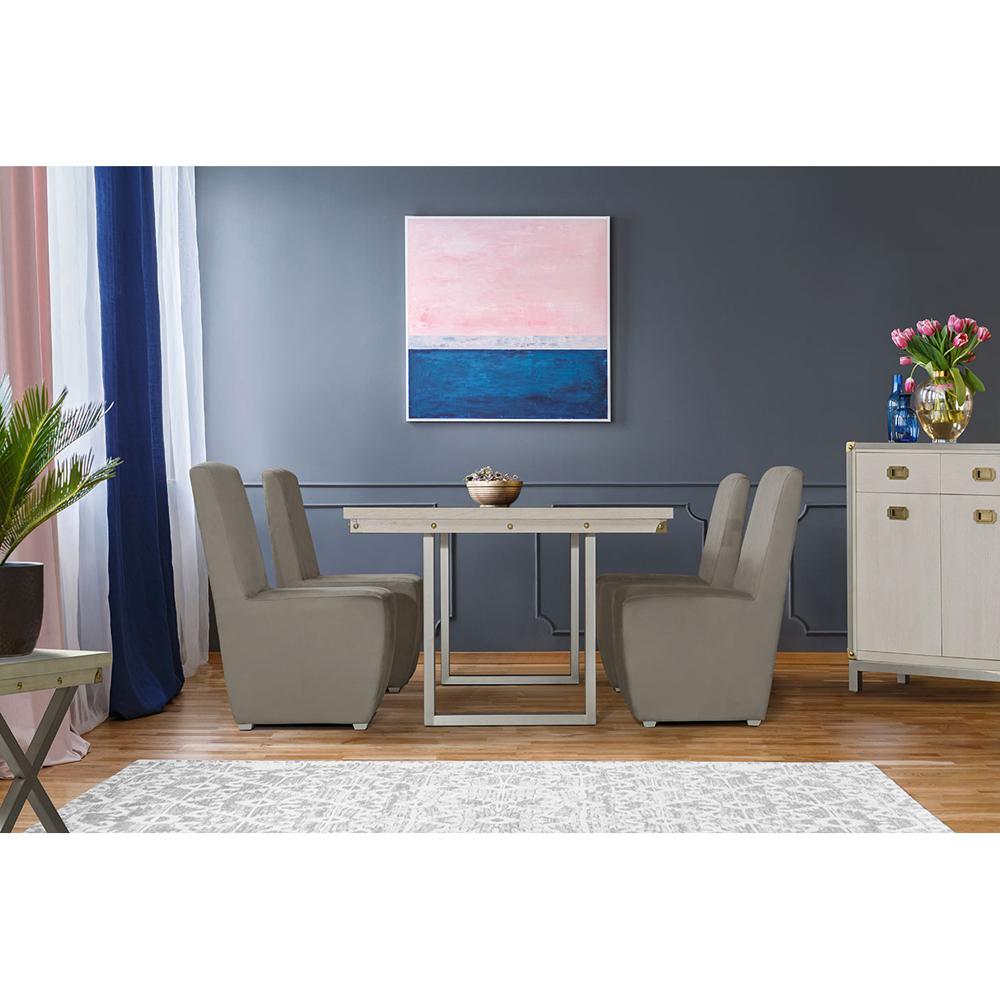 AICO by Michael Amini - Menlo Station Rectangular Dining Table in Eucalyptus & Brushed Silver - KI-MENP000-123 veiw 7