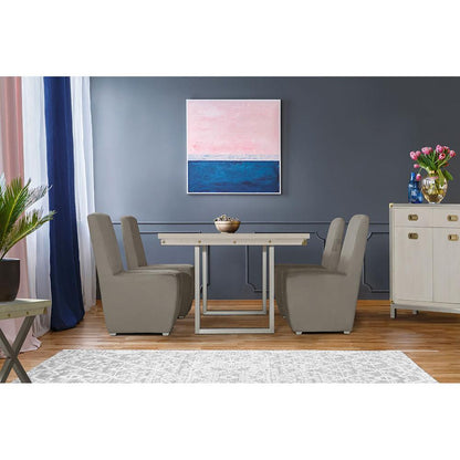 AICO by Michael Amini - Menlo Station Rectangular Dining Table in Eucalyptus & Brushed Silver - KI-MENP000-123 veiw 7