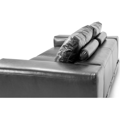 AICO by Michael Amini - Mia Bella Ciras Leather Loveseat in Black - MB-CIRAS25-BLK-13 veiw 5