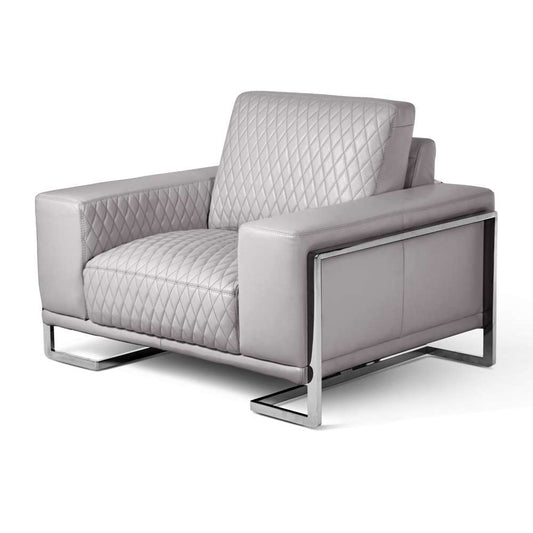 AICO by Michael Amini - Mia Bella Gianna Chair and a Half - Light Gray/Steel - MB-GIANN38-LGR-13 veiw 1