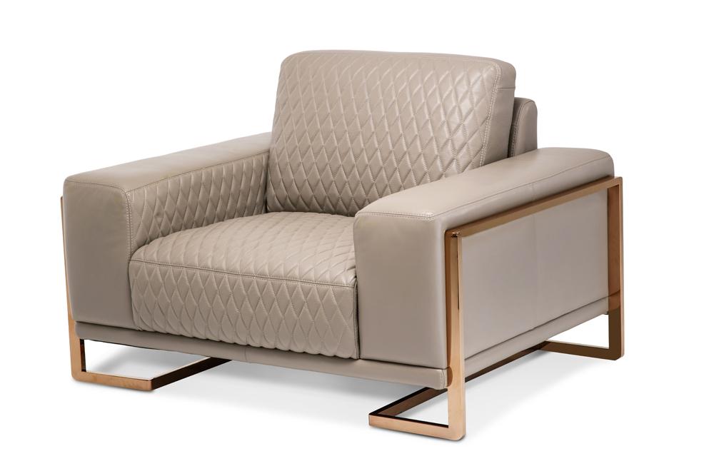 AICO by Michael Amini - Mia Bella Gianna Leather Chair & Half in Light Coffee - MB-GIANN38-PCH-801 veiw 1