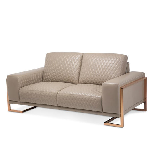 AICO by Michael Amini - Mia Bella Gianna Leather Loveseat in Light Coffee - MB-GIANN25-PCH-801 veiw 1