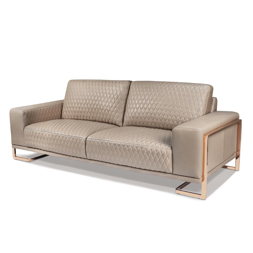 AICO by Michael Amini - Mia Bella Gianna Leather Standard Sofa in Light Coffee - MB-GIANN15-PCH-801 veiw 1