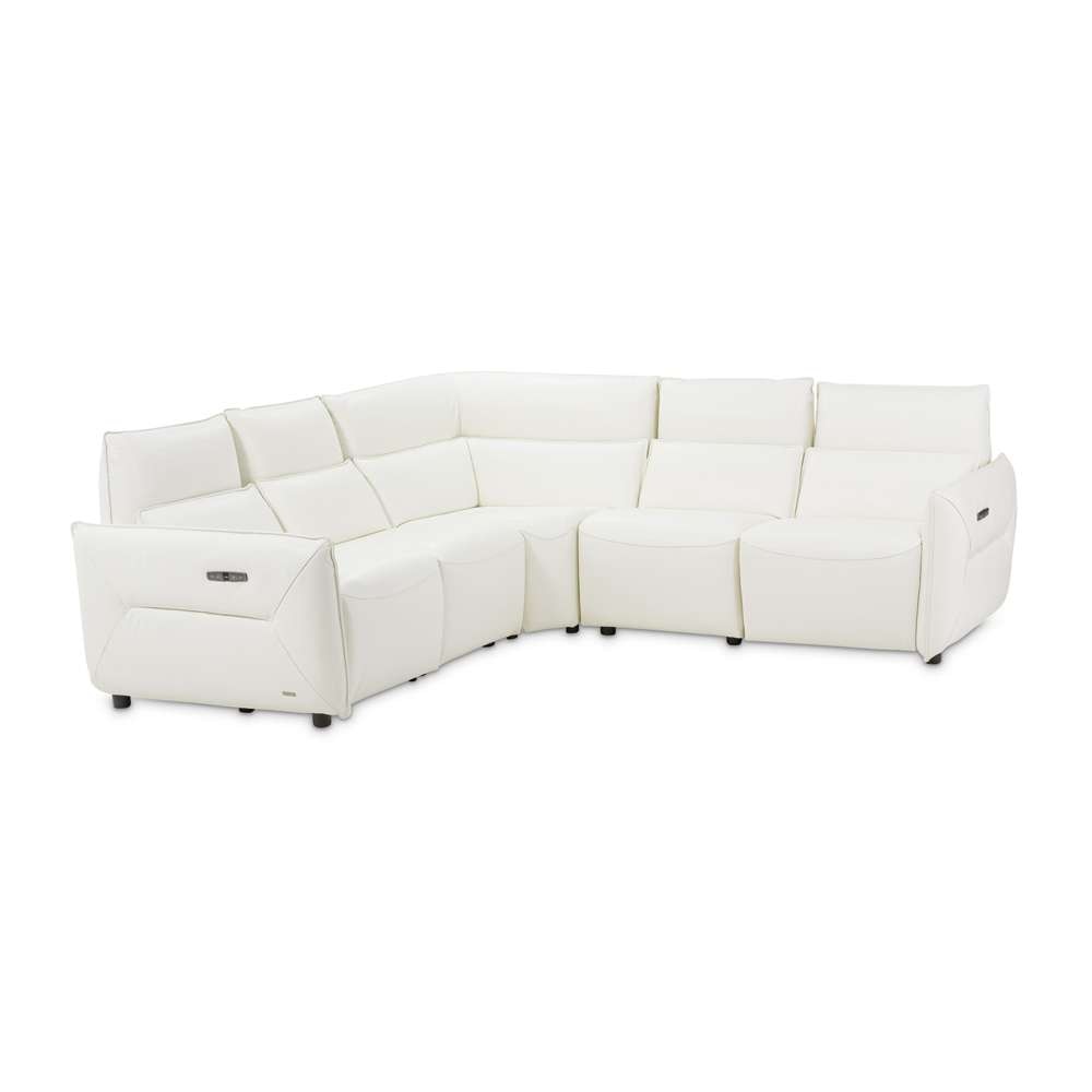 AICO by Michael Amini - Mia Bella Verona 5-Piece Sectional Sofa - Snow - MBLP-VRNA-WHT-5PCSET veiw 1