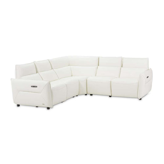 AICO by Michael Amini - Mia Bella Verona 5-Piece Sectional Sofa - Snow - MBLP-VRNA-WHT-5PCSET veiw 1