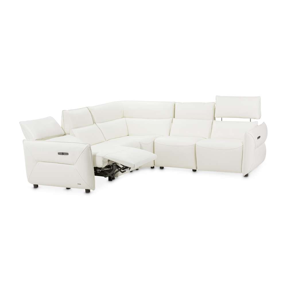AICO by Michael Amini - Mia Bella Verona 5-Piece Sectional Sofa - Snow - MBLP-VRNA-WHT-5PCSET veiw 2