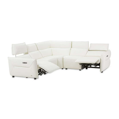 AICO by Michael Amini - Mia Bella Verona 5-Piece Sectional Sofa - Snow - MBLP-VRNA-WHT-5PCSET veiw 3