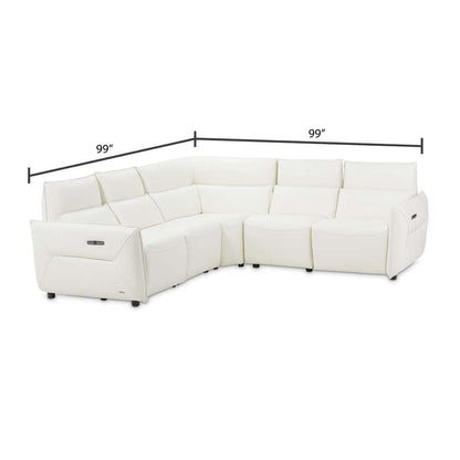 AICO by Michael Amini - Mia Bella Verona 5-Piece Sectional Sofa - Snow - MBLP-VRNA-WHT-5PCSET veiw 7