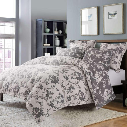 AICO by Michael Amini - Mika 5-Piece Queen Duvet Set - Dove - BCS-QD05-MIKA-DOV veiw 1
