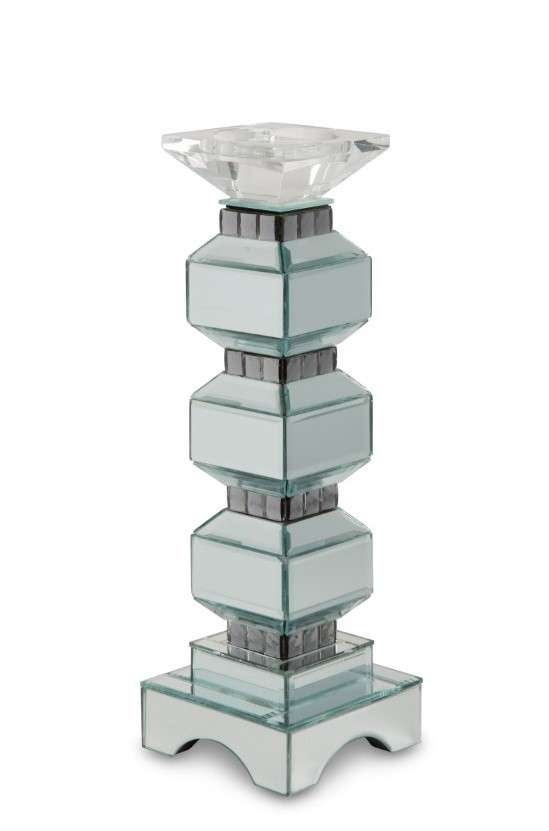 AICO by Michael Amini - Montreal - 3-Tier Mirrored Candle Holder with Crystals, Pack of 2 - FS-MNTRL155-PK2 veiw 1