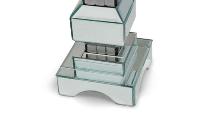 AICO by Michael Amini - Montreal - 4-Tier Mirrored Candle Holder with Crystals, Pack of 2 - FS-MNTRL156-PK2 veiw 2