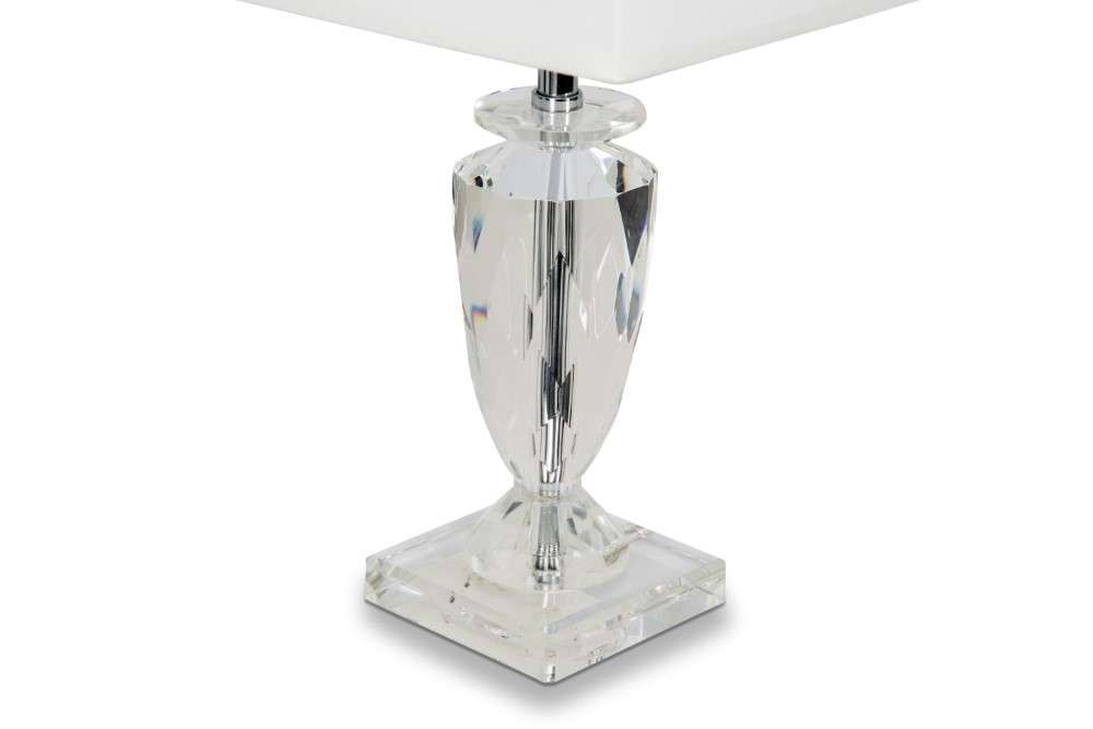 AICO by Michael Amini - Montreal - Crystal Table Lamp with Rectangular Shade, White, Pack of 2 - FS-MNTRL197-PK2 veiw 2