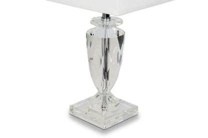 AICO by Michael Amini - Montreal - Crystal Table Lamp with Rectangular Shade, White, Pack of 2 - FS-MNTRL197-PK2 veiw 2