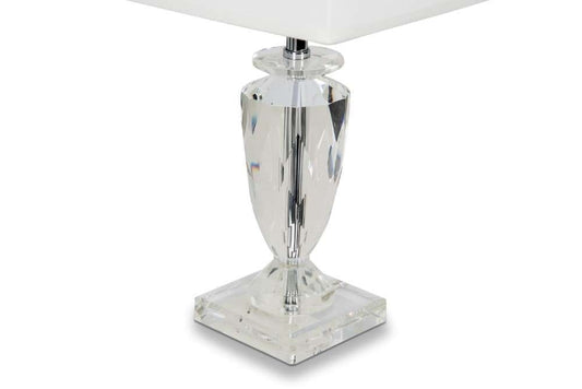 AICO by Michael Amini - Montreal - Crystal Table Lamp with Rectangular Shade, White, Pack of 2 - FS-MNTRL197-PK2 veiw 2