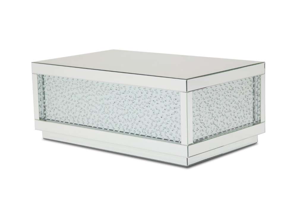 AICO by Michael Amini - Montreal - Rectangular Silver Mirrored Cocktail Table with Crystals - FS-MNTRL201H veiw 1