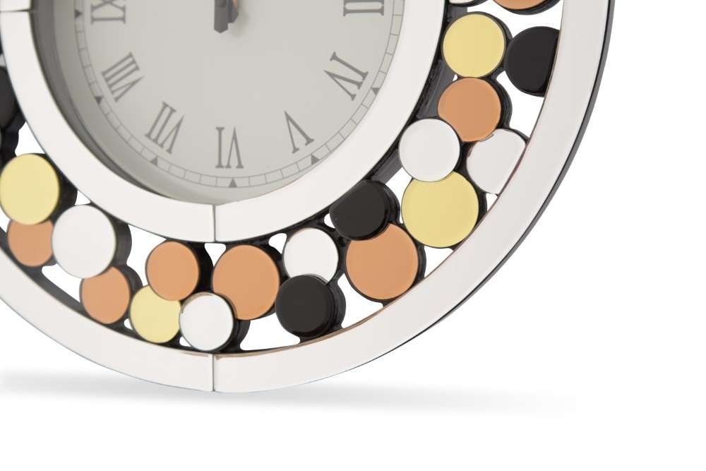 AICO by Michael Amini - Montreal - Round Clock with Colored Accents - FS-MNTRL-5054 veiw 2