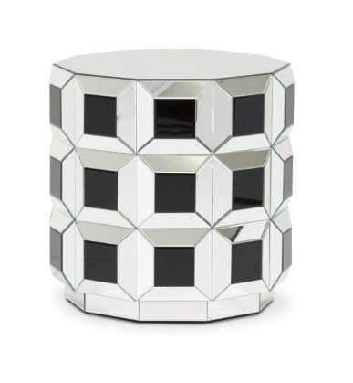 AICO by Michael Amini - Montreal - Round Silver Prisim Mirrored End Table - FS-MNTRL-1737 veiw 1