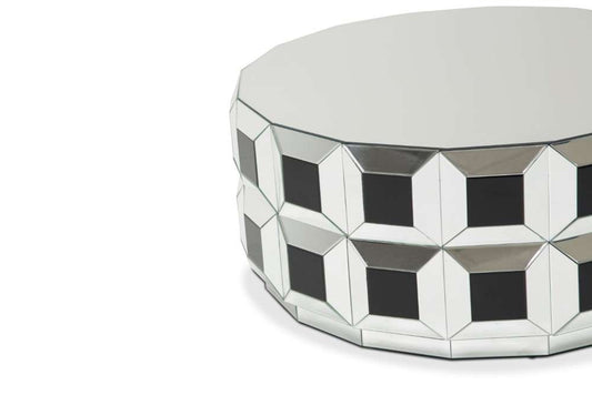 AICO by Michael Amini - Montreal - Round Silver Prism Mirrored Cocktail Table - FS-MNTRL-1736 veiw 2