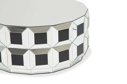 AICO by Michael Amini - Montreal - Round Silver Prism Mirrored Cocktail Table - FS-MNTRL-1736 veiw 3