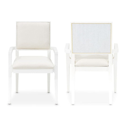 AICO by Michael Amini - Palm Gate Dining Arm Chair - Set of 2 - Cloud White - N9086004-108 veiw 1