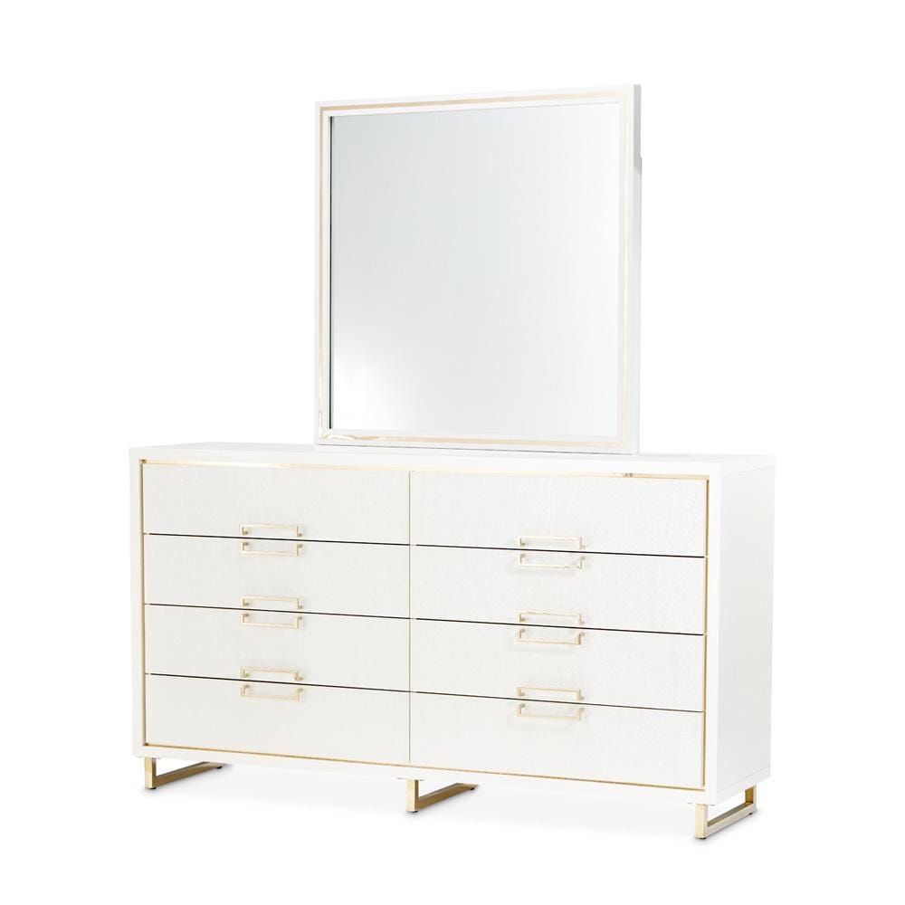 AICO by Michael Amini - Palm Gate Dresser with Mirror - Cloud White - N9086050SA-260-108 veiw 1