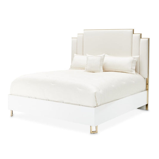 AICO by Michael Amini - Palm Gate Eastern King Upholstered Bed - Cloud White - N9086000EK3-108 veiw 1